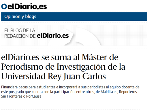 elDiario.es se suma como colaborador al Máster elDiario.es se suma como colaborador al Máster